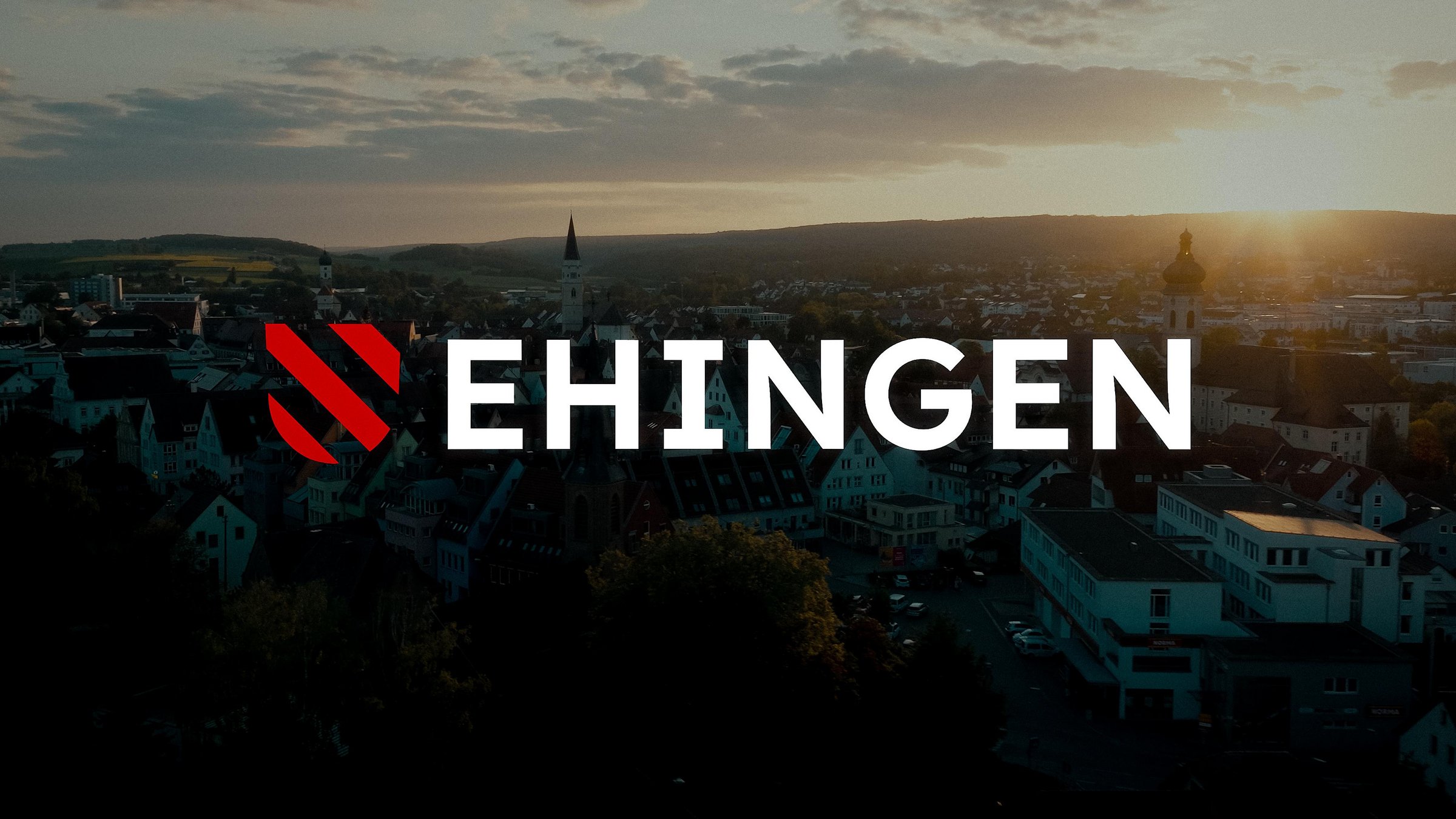 Thumbnail Imagefilm Logo Stadt Ehingen mit Stadt im Hintergrund