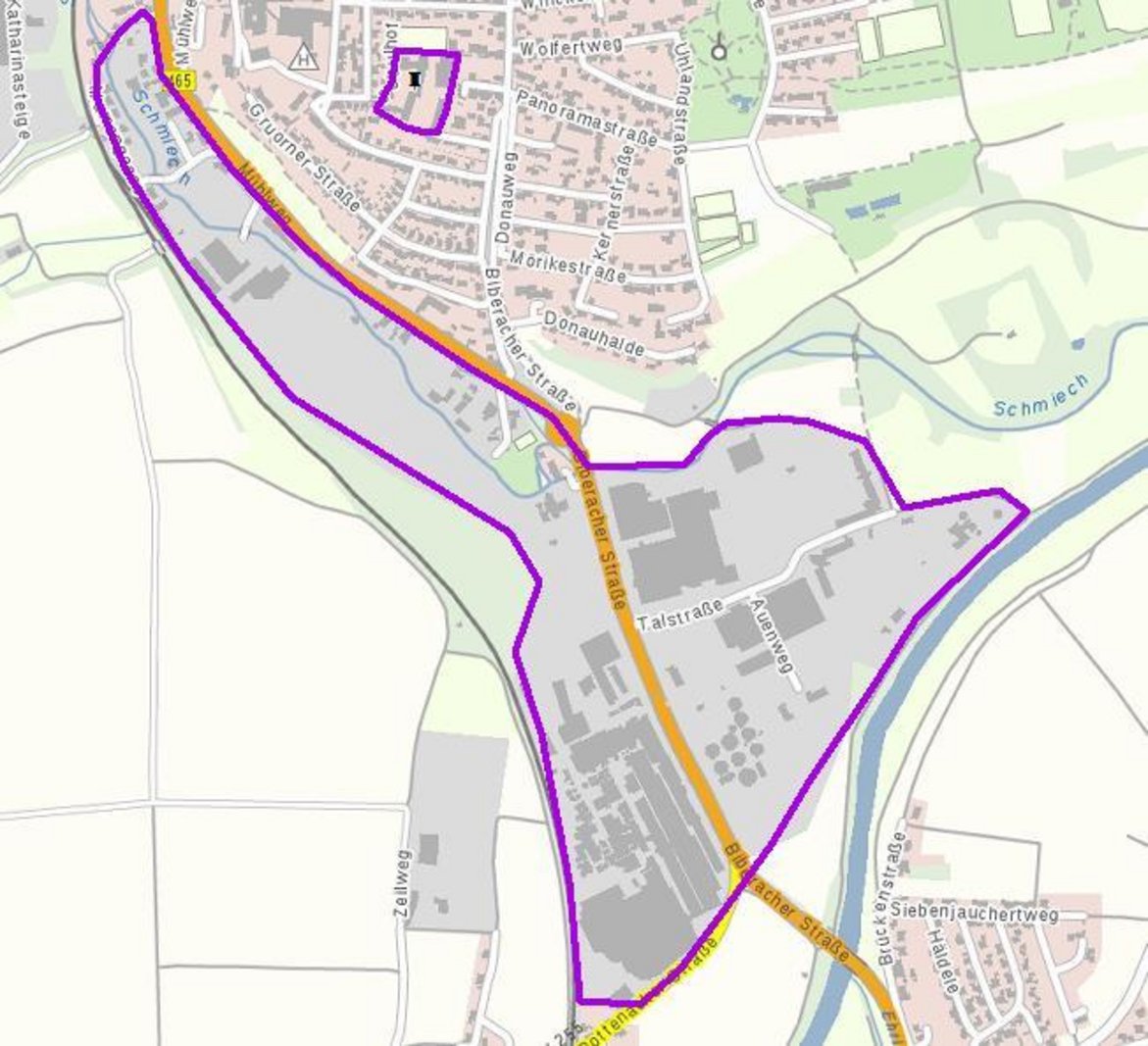 Kartenausschnitt Ausbaugebiet