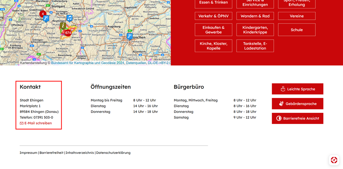 Footer Kontakdetails